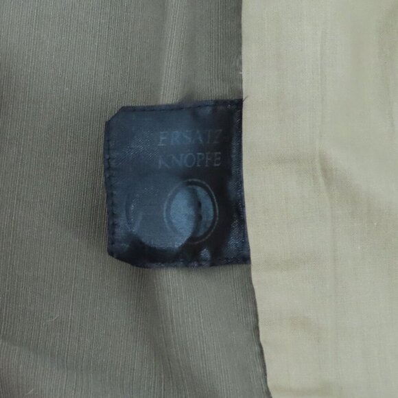 Adventure & Travel Men 54 Khaki Green Long Sleeve Collar Button Jacket Coat A&T - Picture 10 of 14